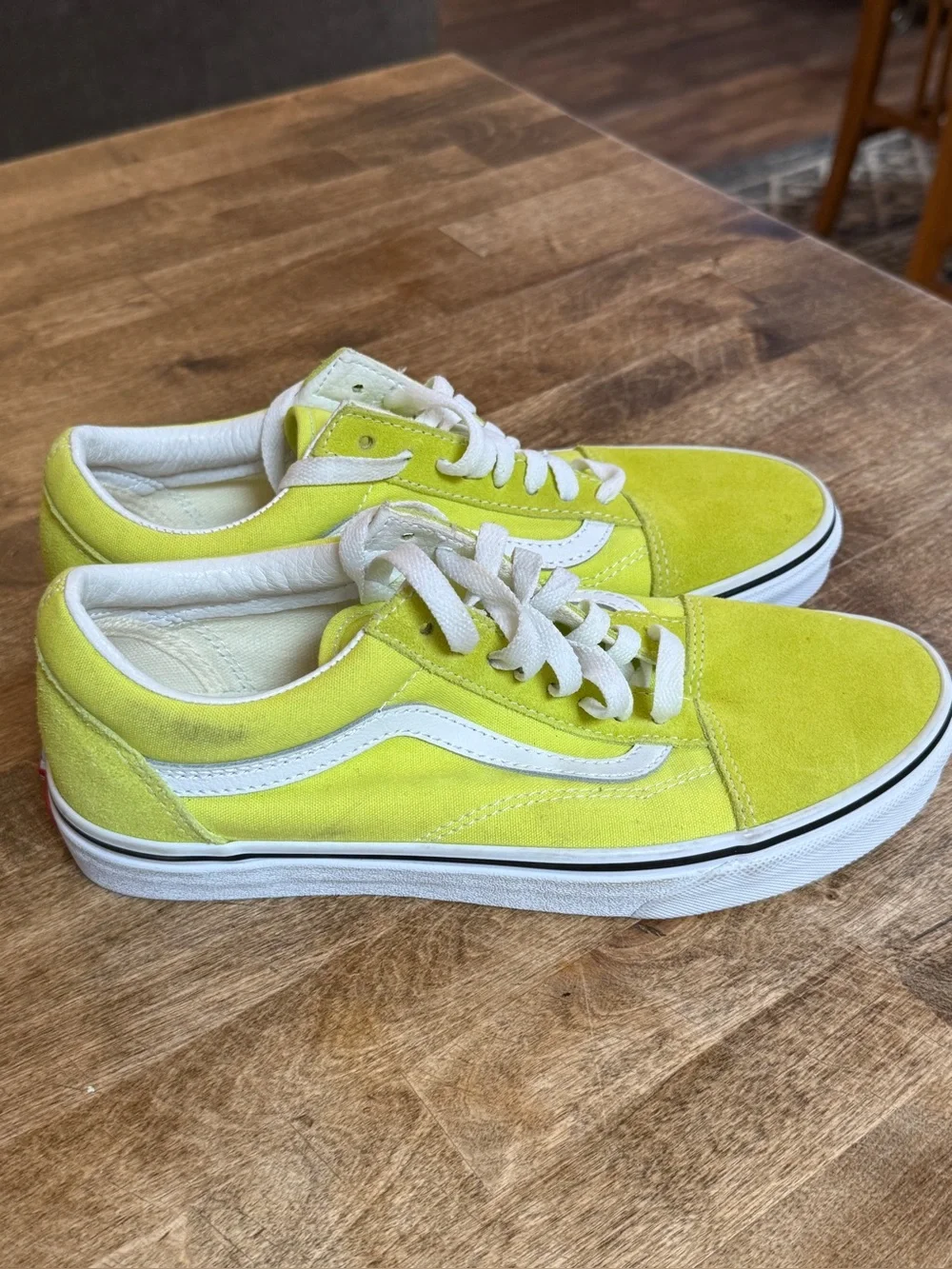 NWOT - Vans Neon Yellow and White Old Skool Sneakers - Picture 3 of 8